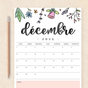 calendrier 2025 à imprimer