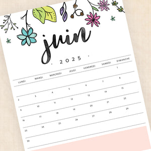 calendrier 2025 à imprimer