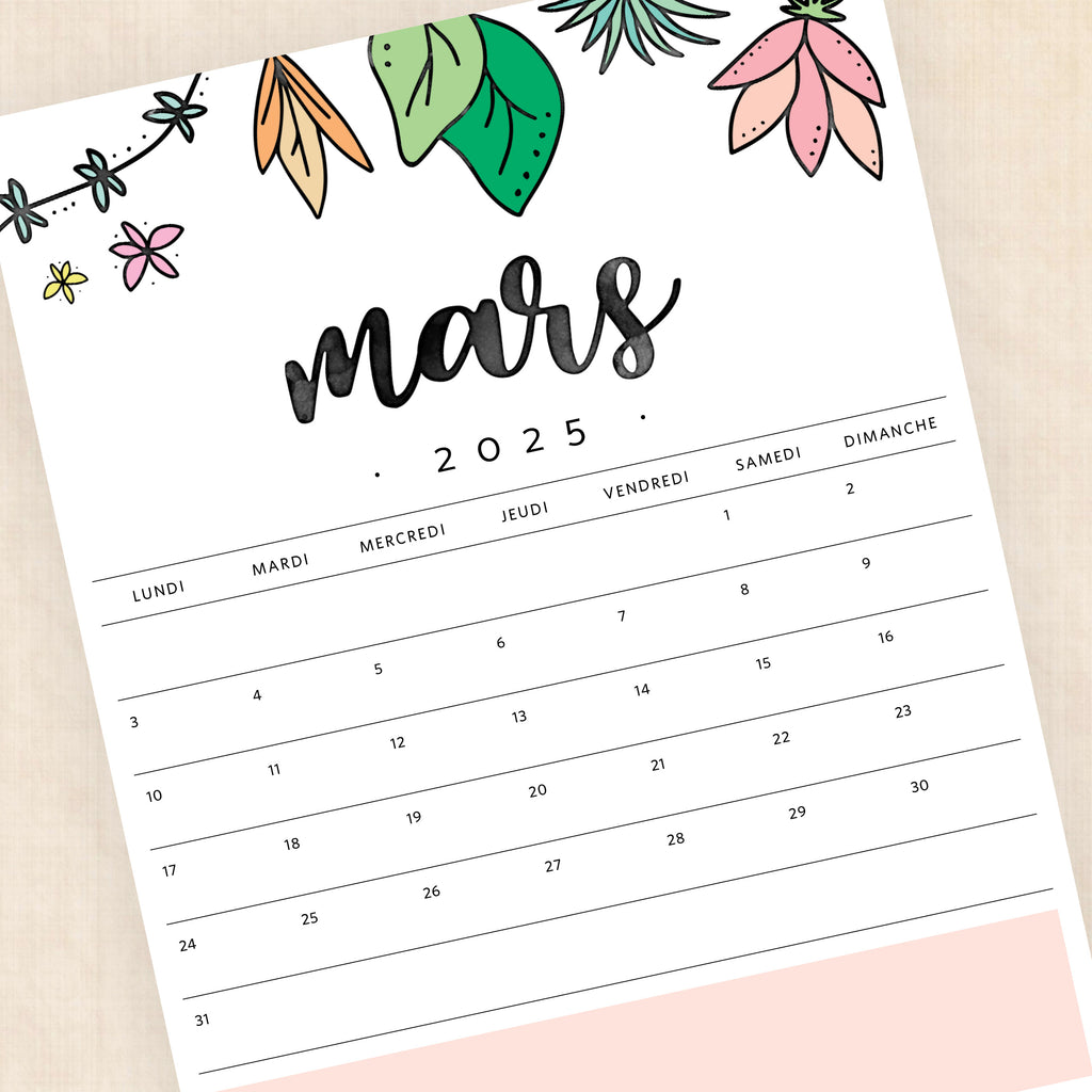 calendrier 2025 à imprimer
