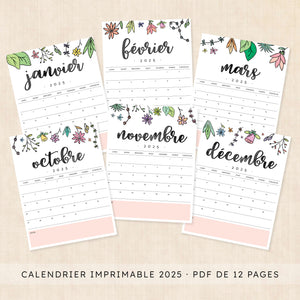 calendrier 2025 à imprimer