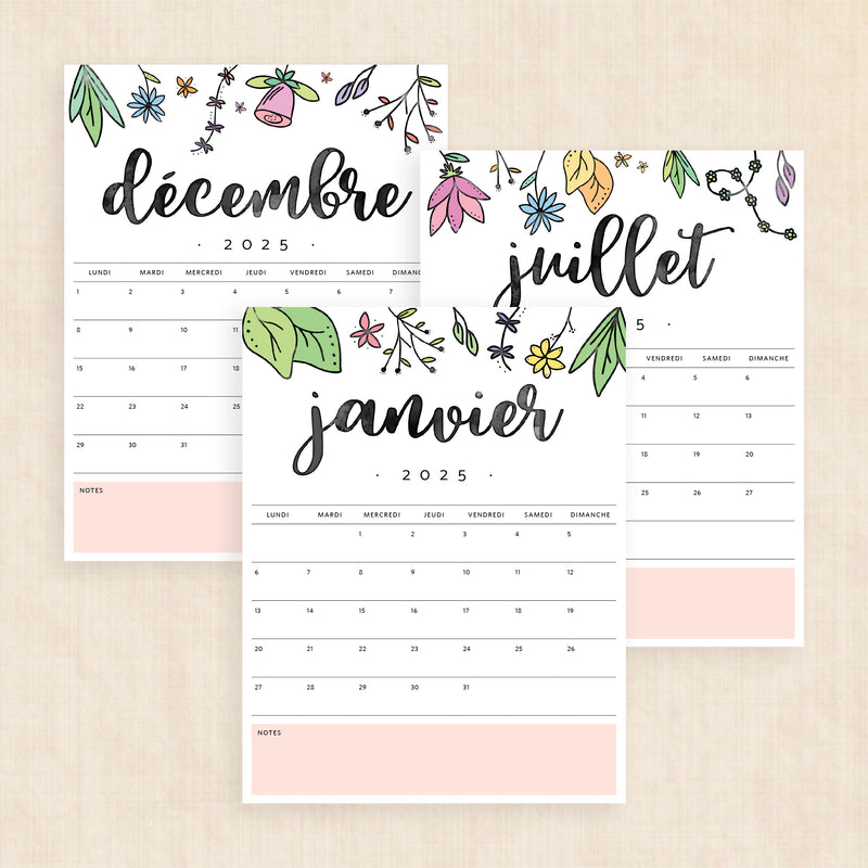 calendrier 2025 à imprimer