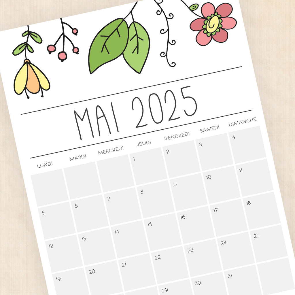 calendrier 2025 à imprimer