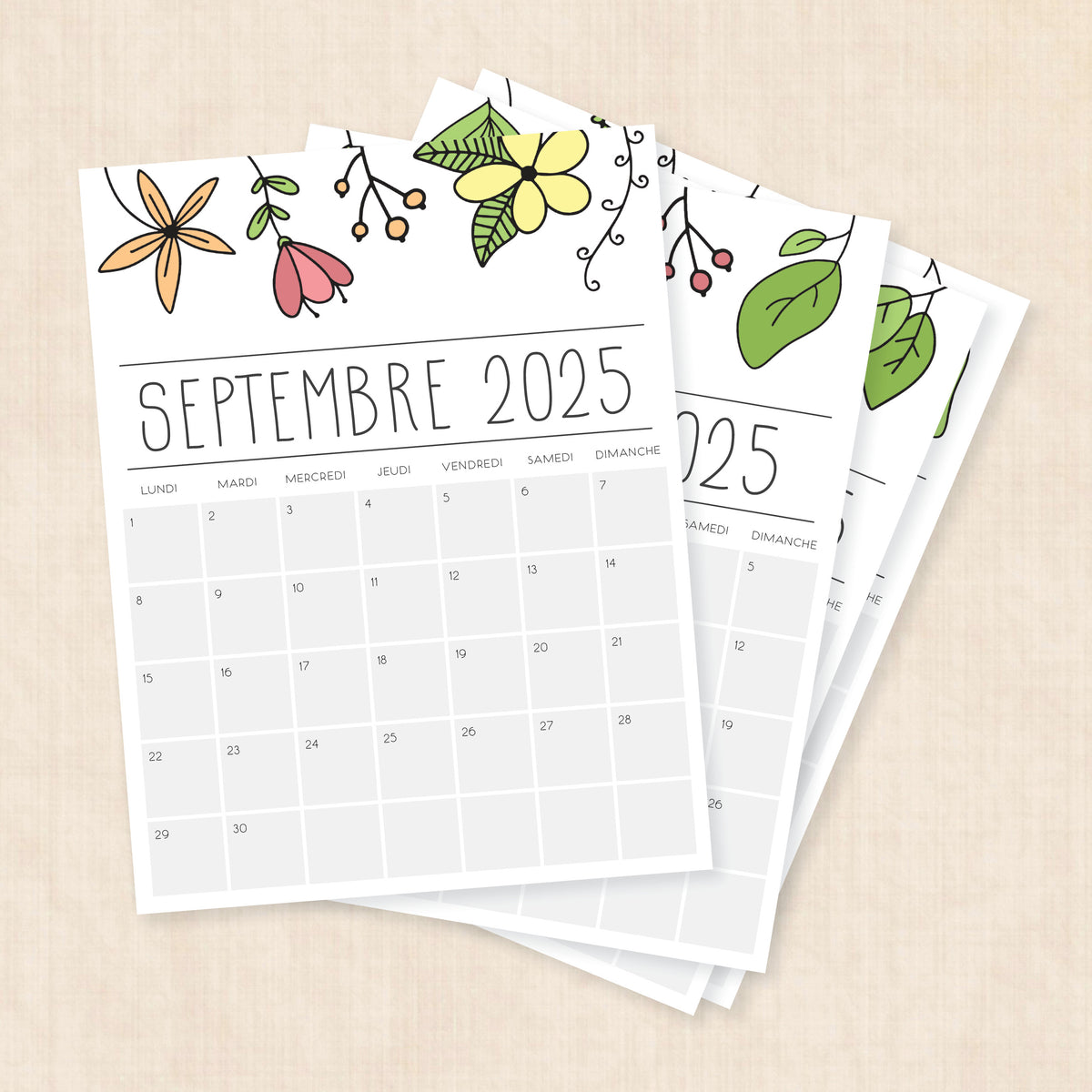 calendrier 2025 à imprimer