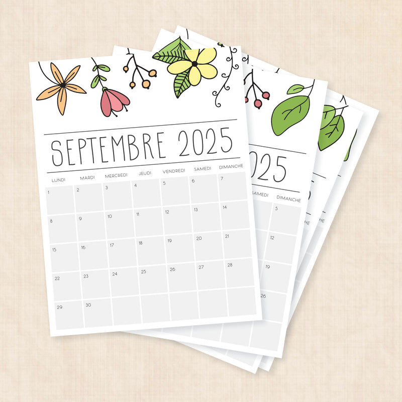 calendrier 2025 à imprimer