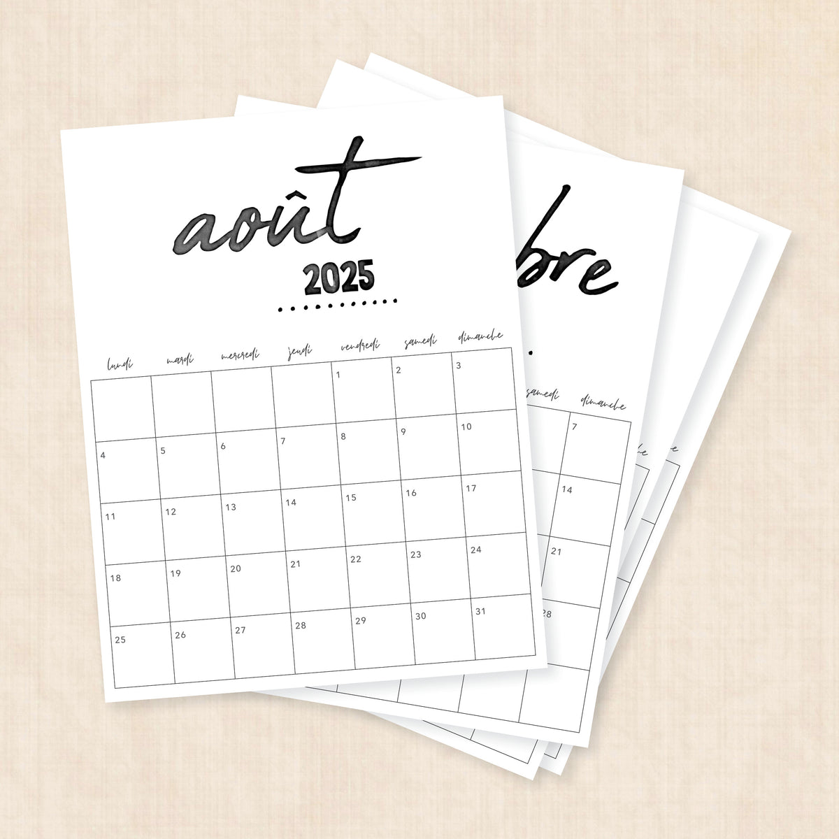 calendrier 2025 à imprimer