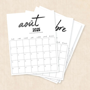 calendrier 2025 à imprimer