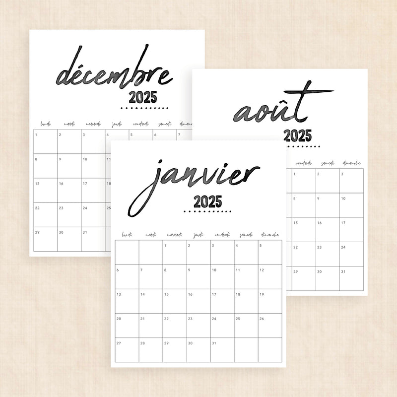 calendrier 2025 à imprimer