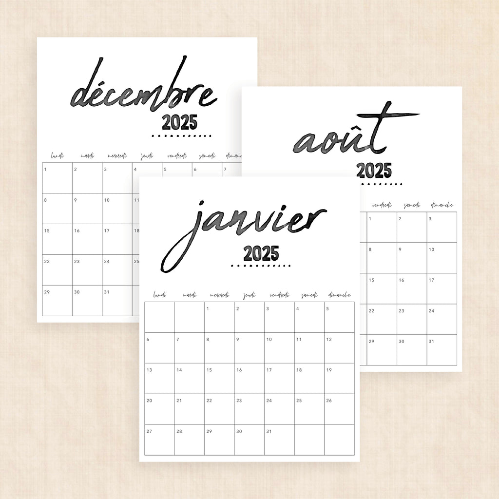 calendrier 2025 à imprimer