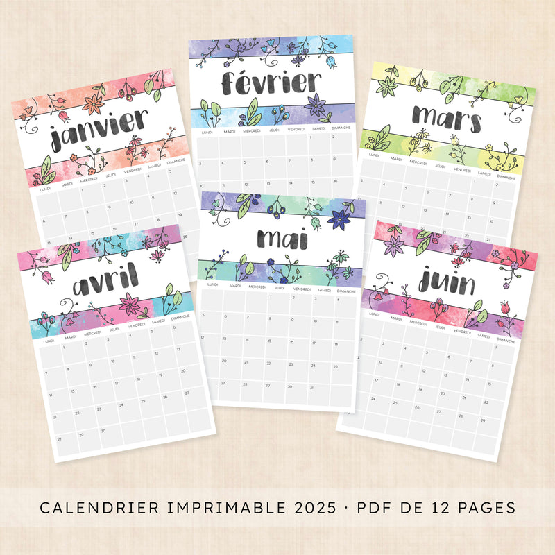 calendrier 2025 à imprimer