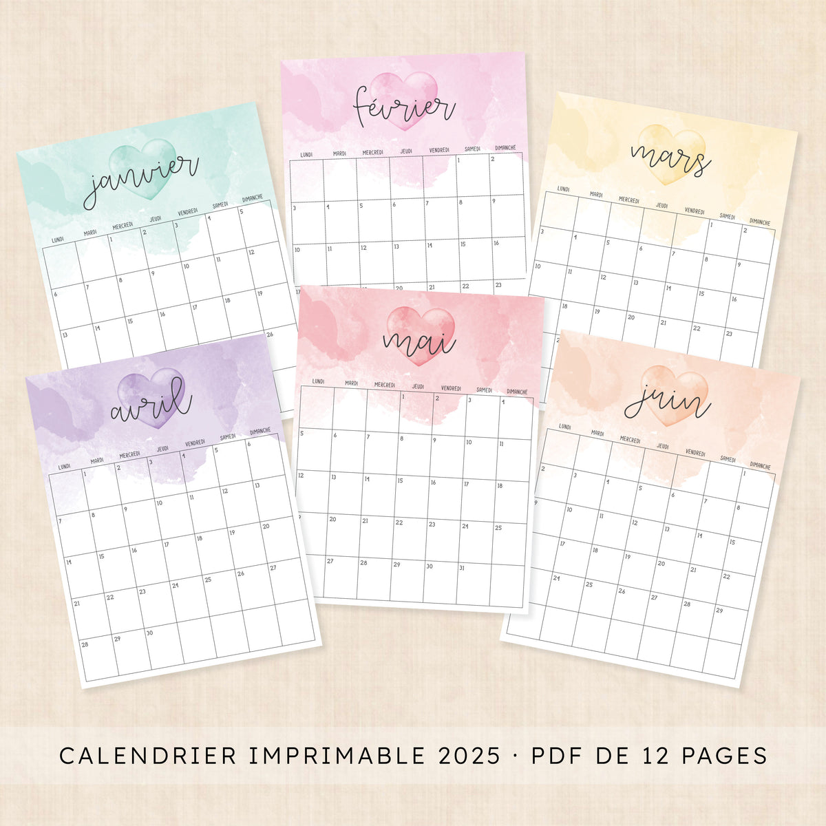 calendrier 2025 à imprimer