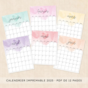 calendrier 2025 à imprimer