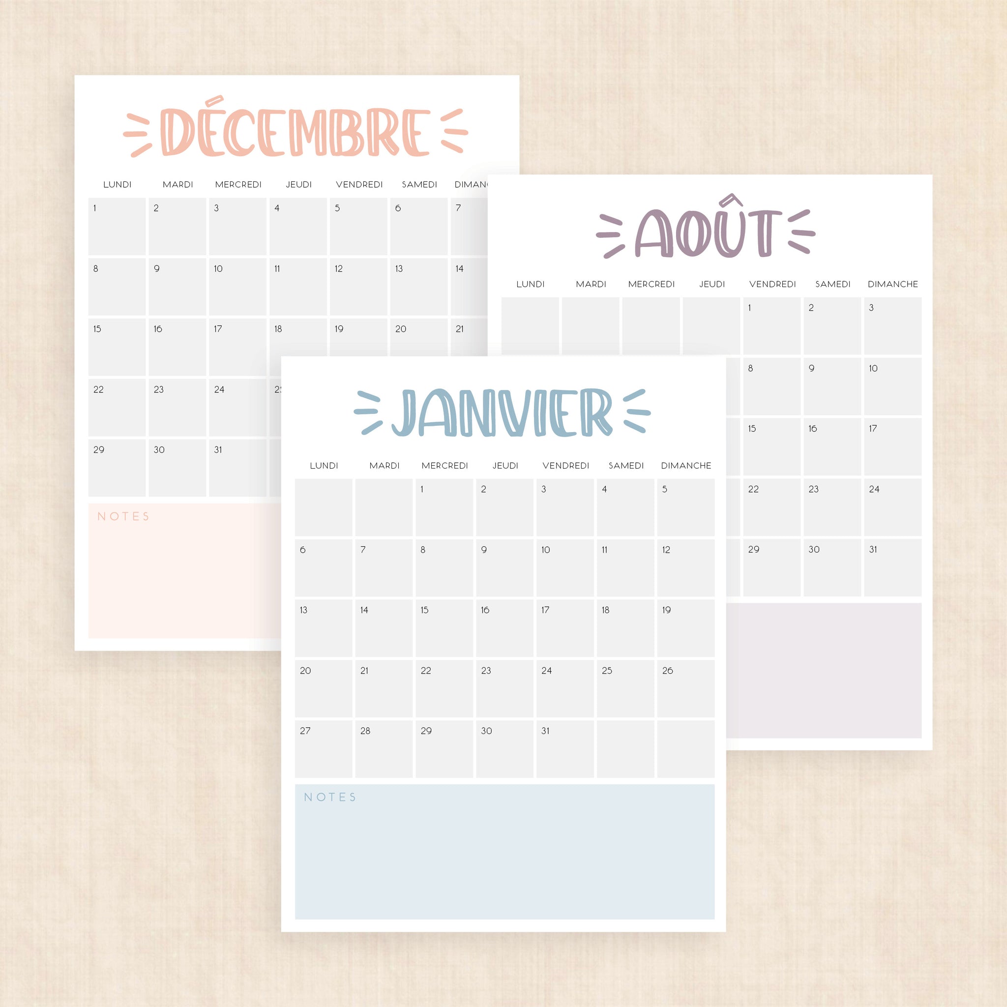 calendrier 2025 à imprimer