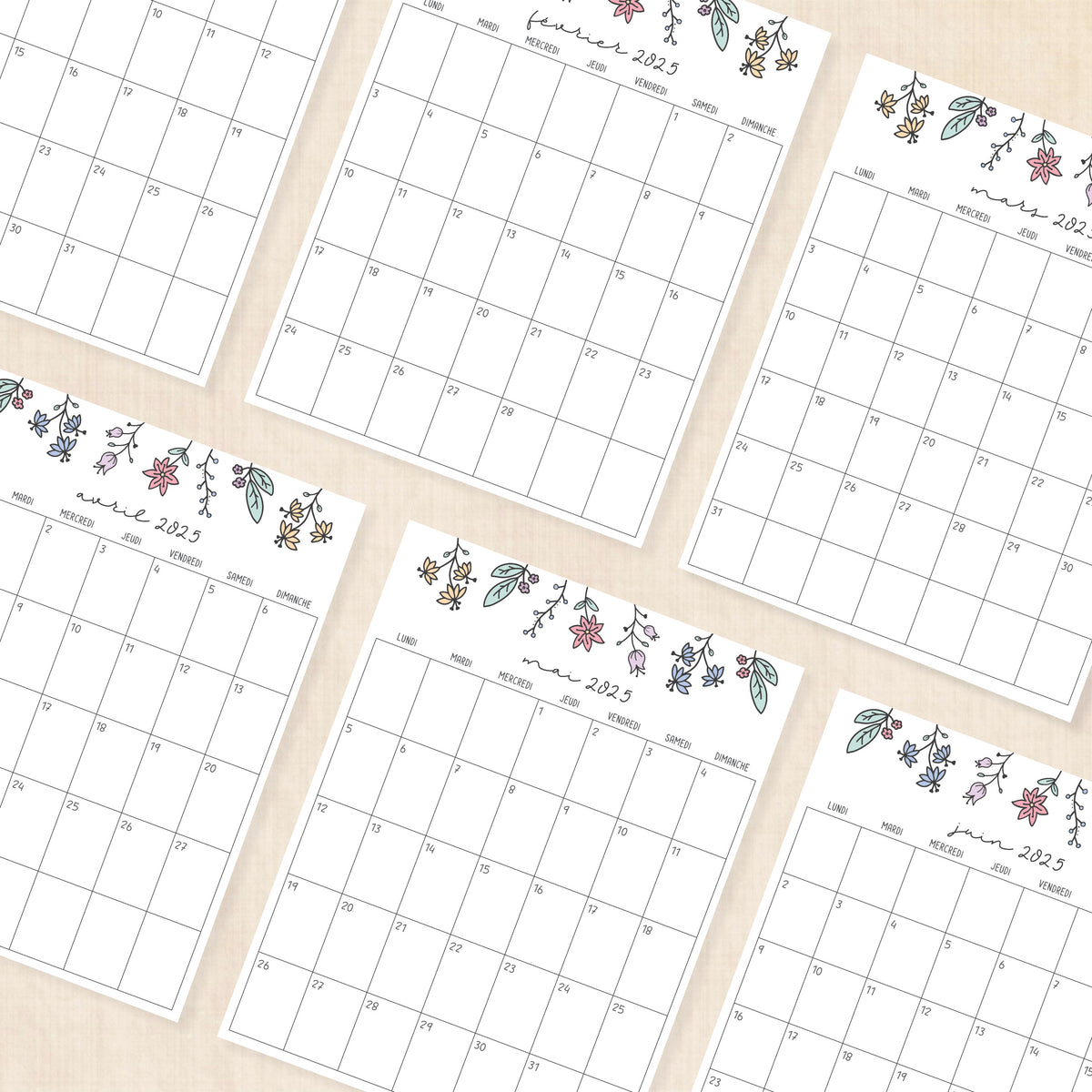 calendrier 2025 à imprimer
