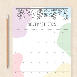 calendrier 2025 à imprimer