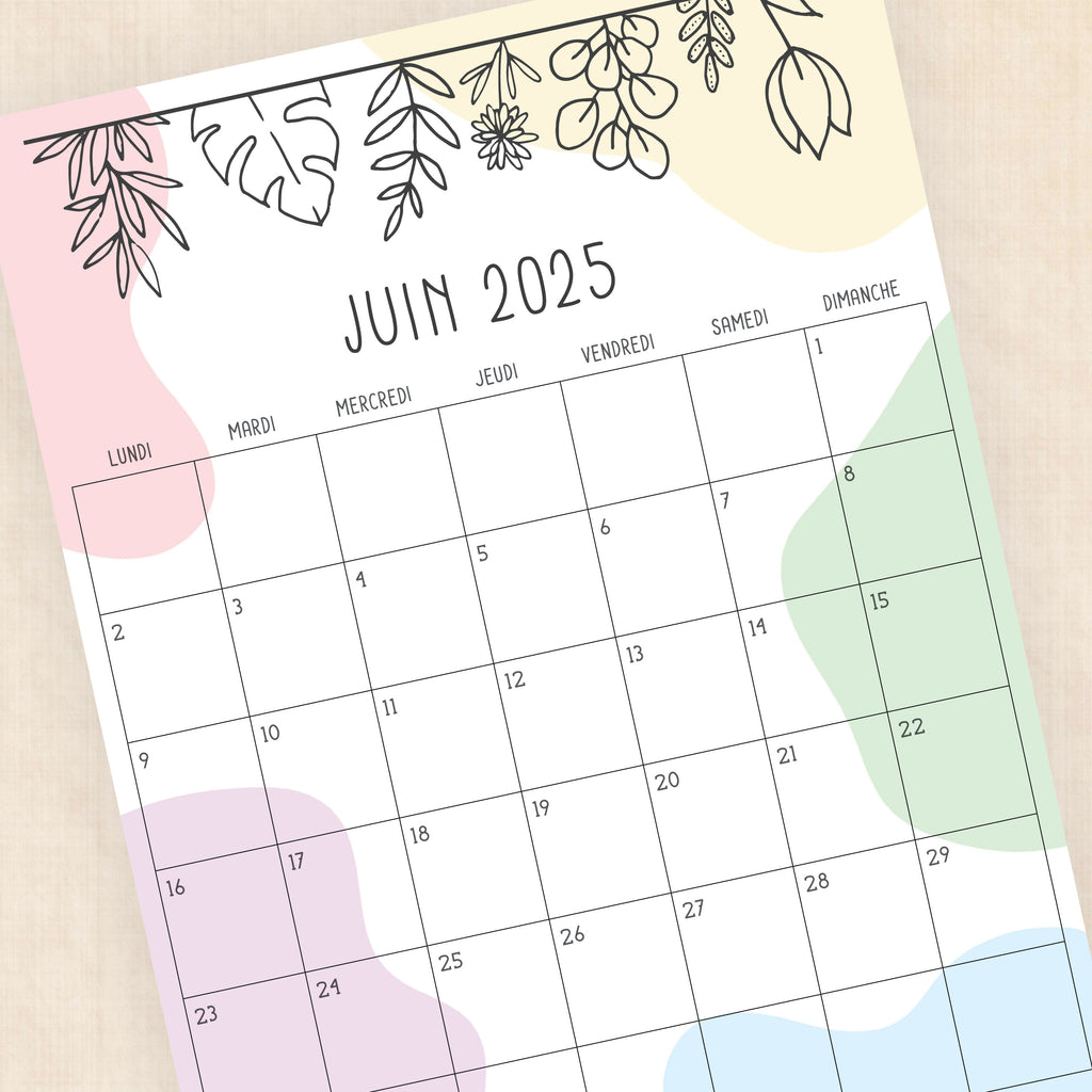 calendrier 2025 à imprimer