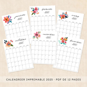 calendrier 2025 à imprimer