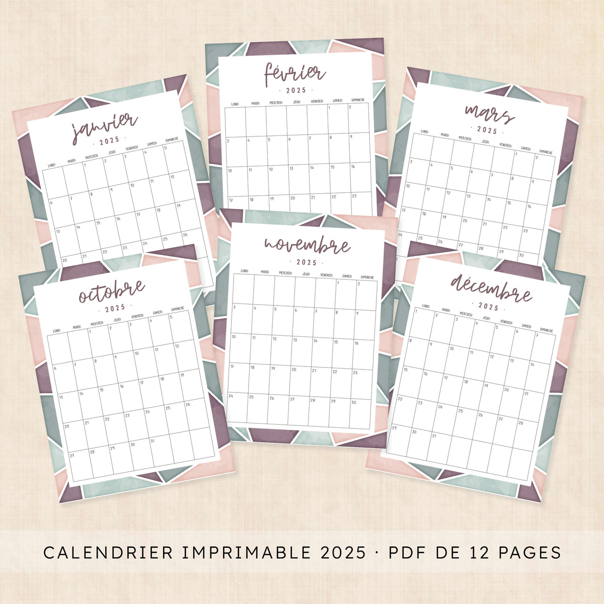 calendrier 2025 à imprimer