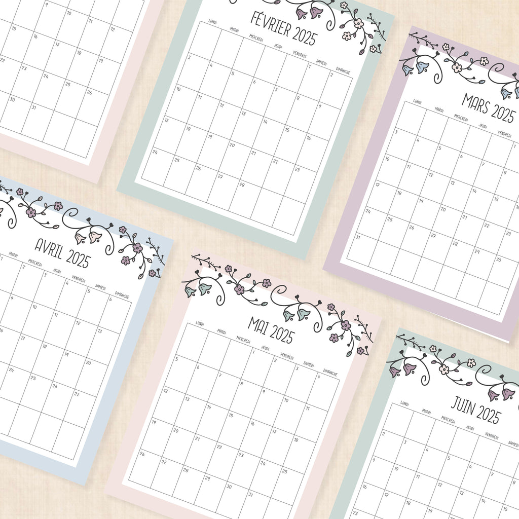 calendrier 2025 à imprimer