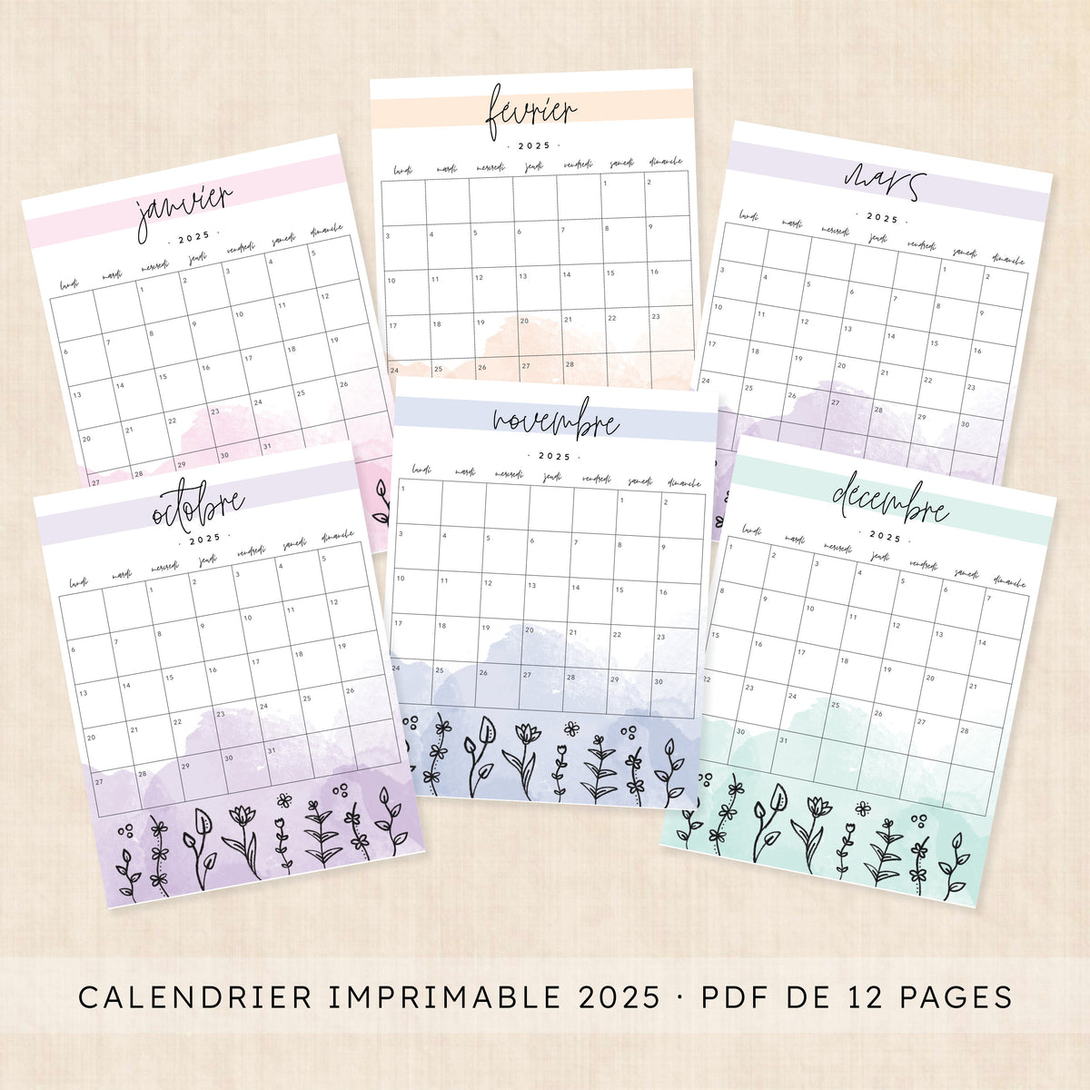 calendrier 2025 à imprimer