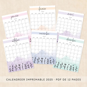 calendrier 2025 à imprimer