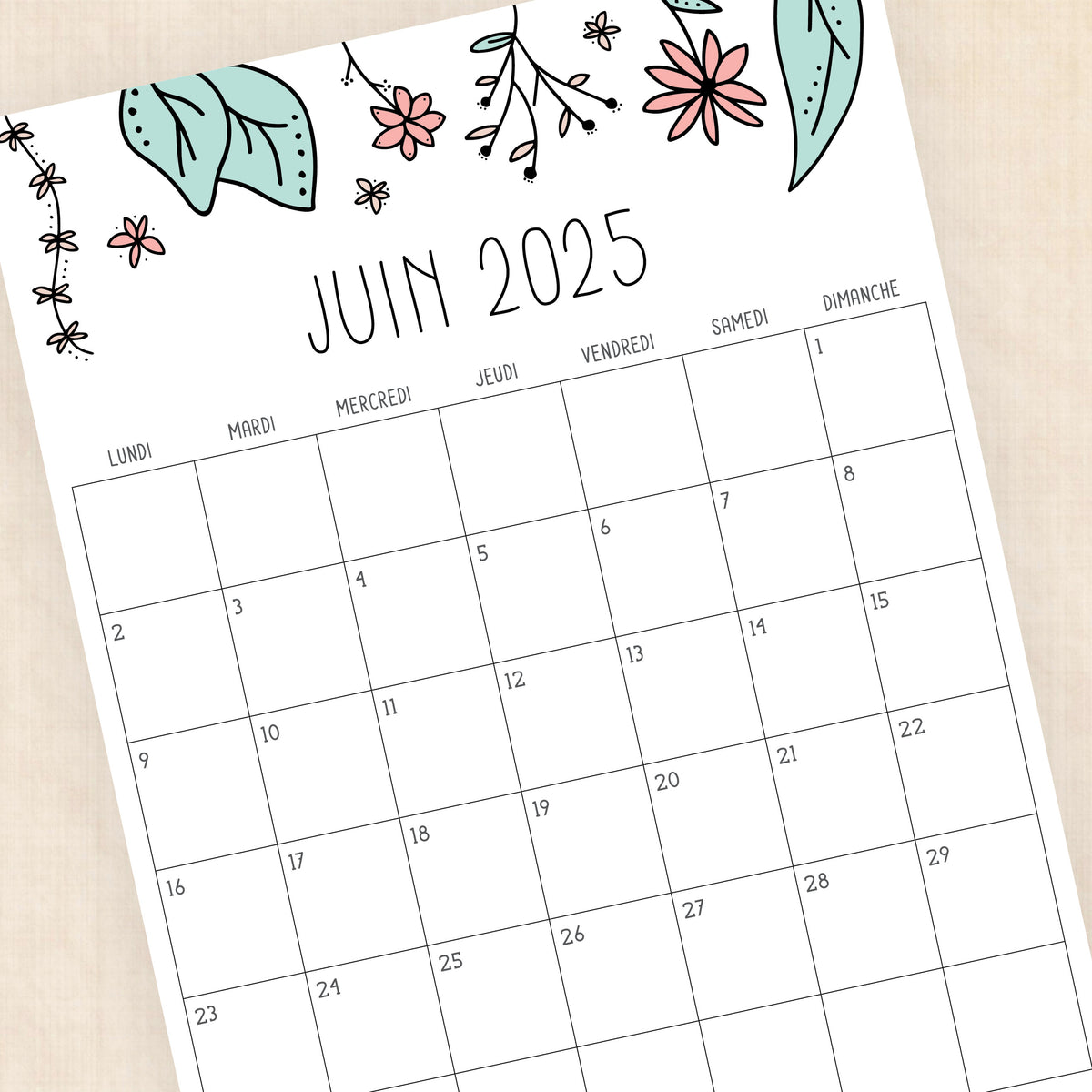 calendrier 2025 à imprimer