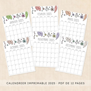 calendrier 2025 à imprimer