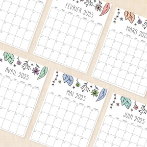 calendrier 2025 à imprimer