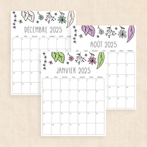 calendrier 2025 à imprimer