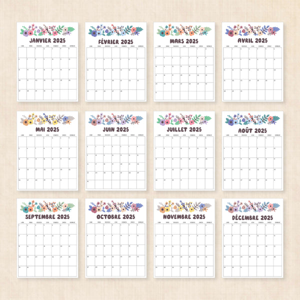 calendrier 2025 à imprimer