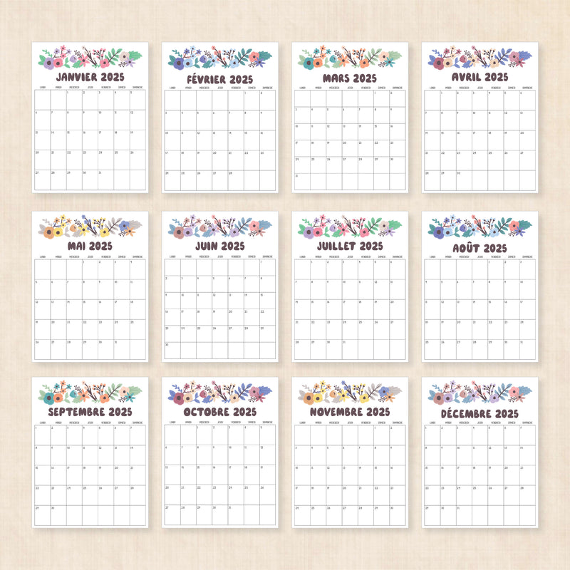 calendrier 2025 à imprimer