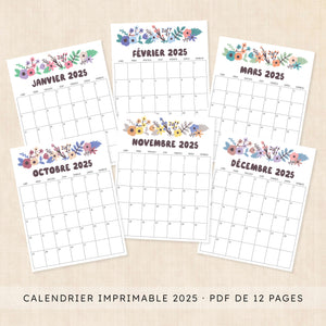 calendrier 2025 à imprimer