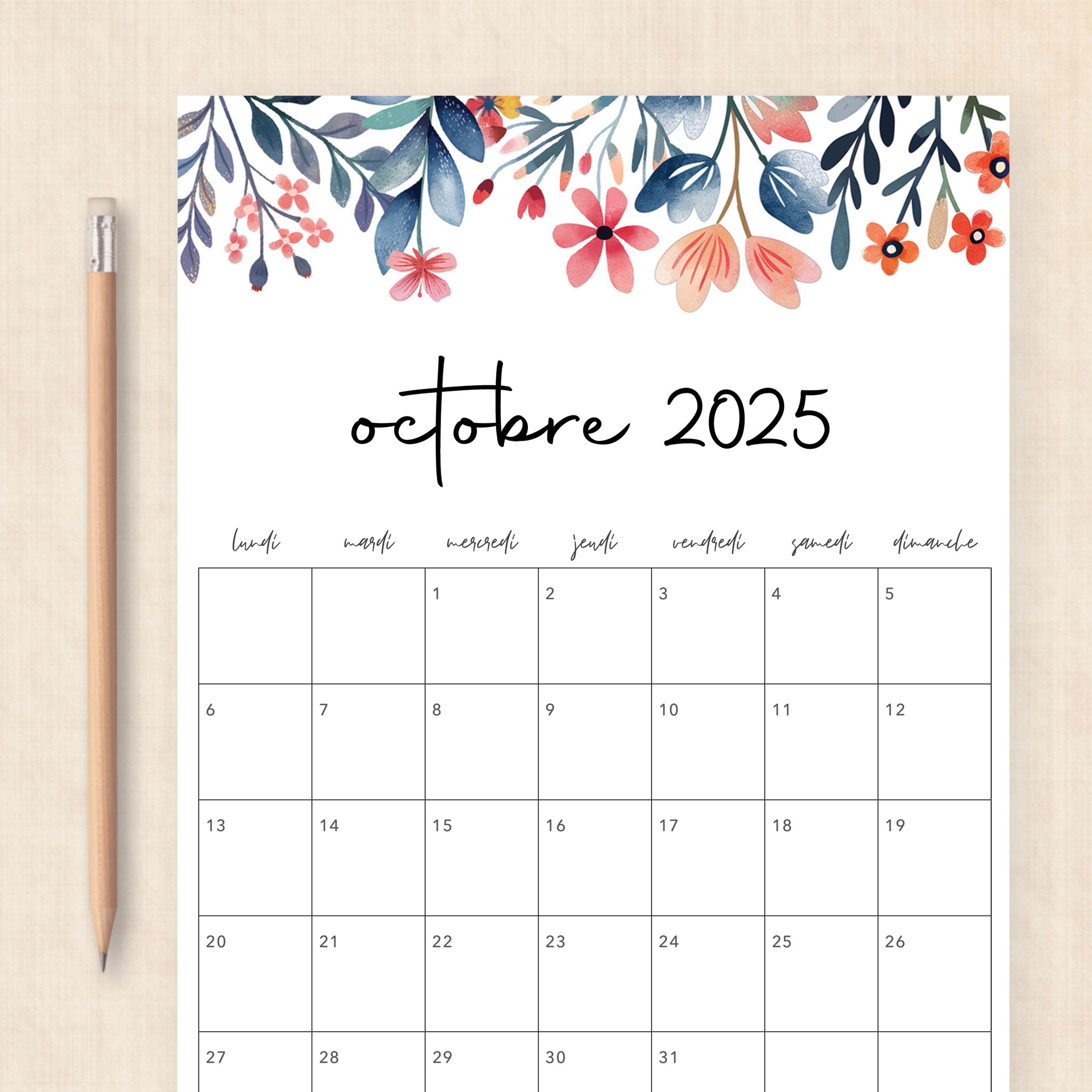 calendrier 2025 à imprimer