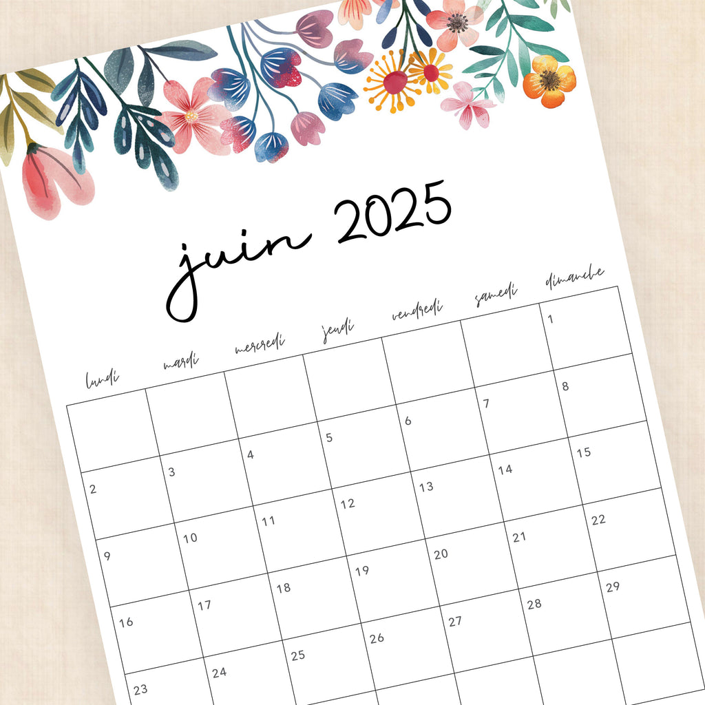 calendrier 2025 à imprimer