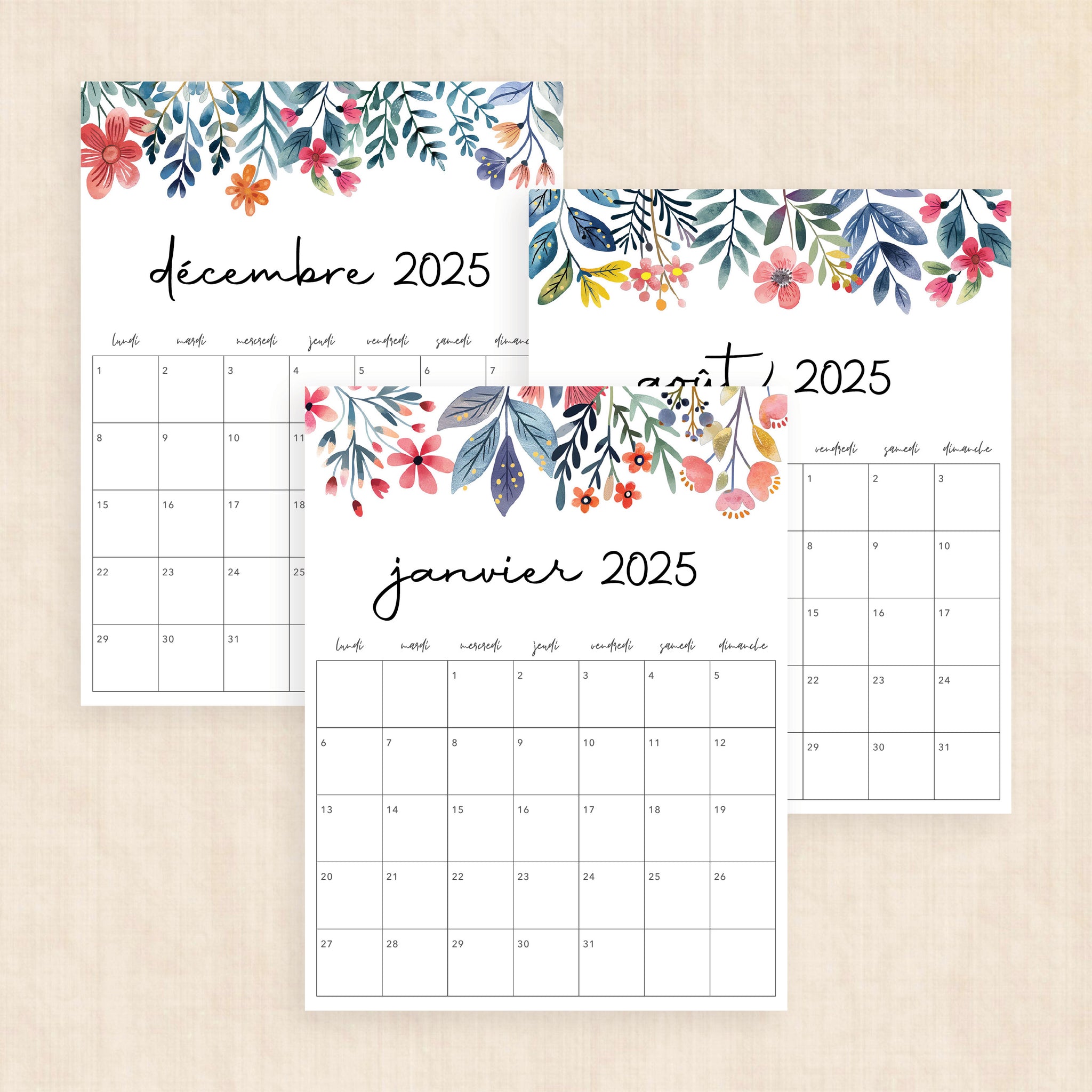calendrier 2025 à imprimer