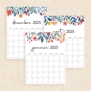 calendrier 2025 à imprimer