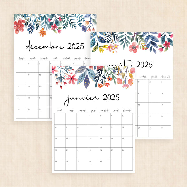 calendrier 2025 à imprimer