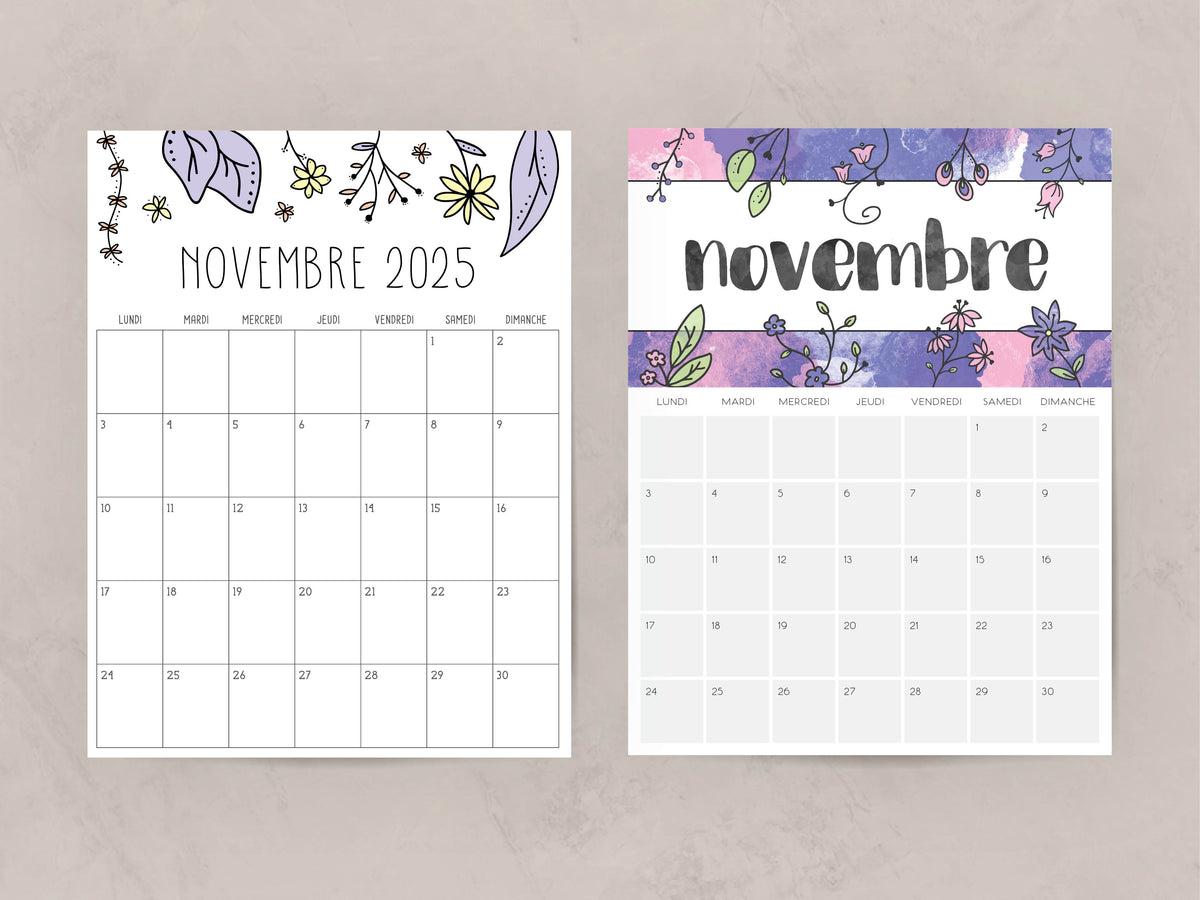 calendrier 2025