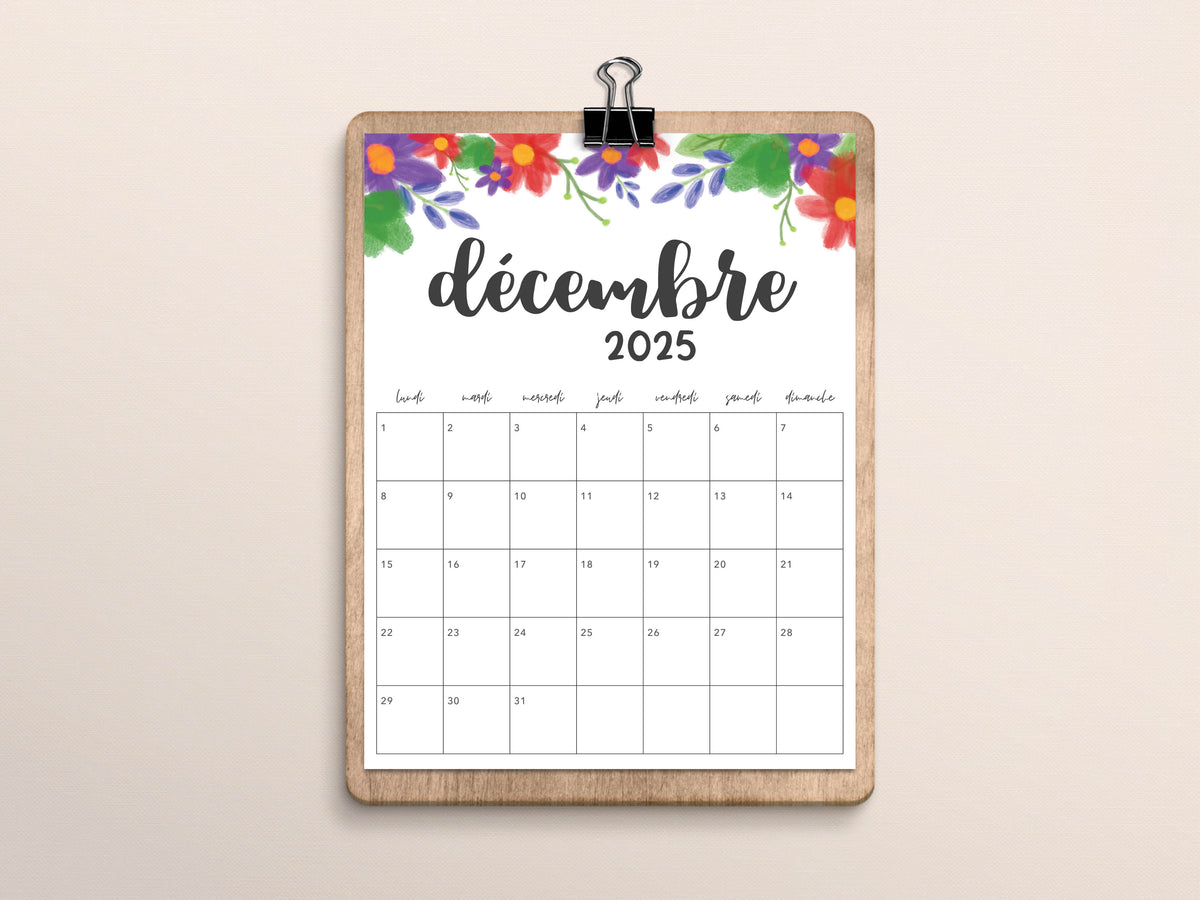 calendrier 2025