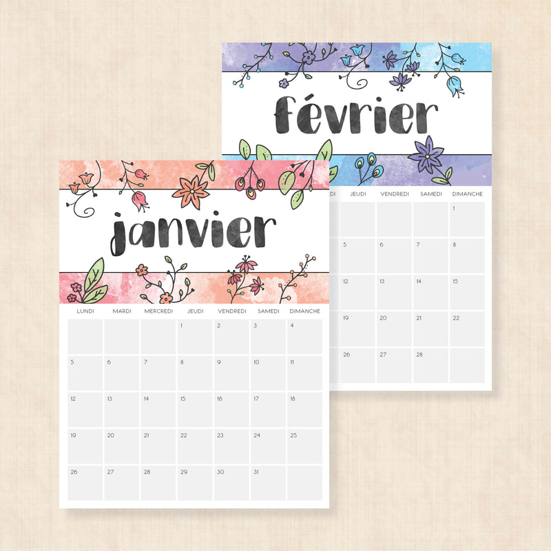 calendrier 2026 à imprimer