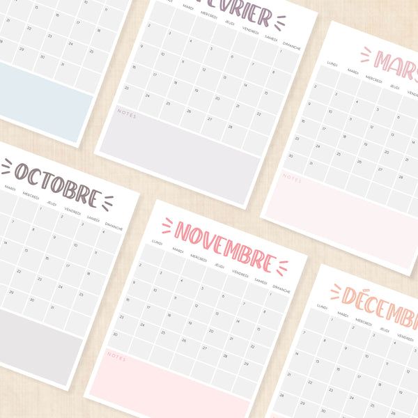 calendrier 2026 à imprimer