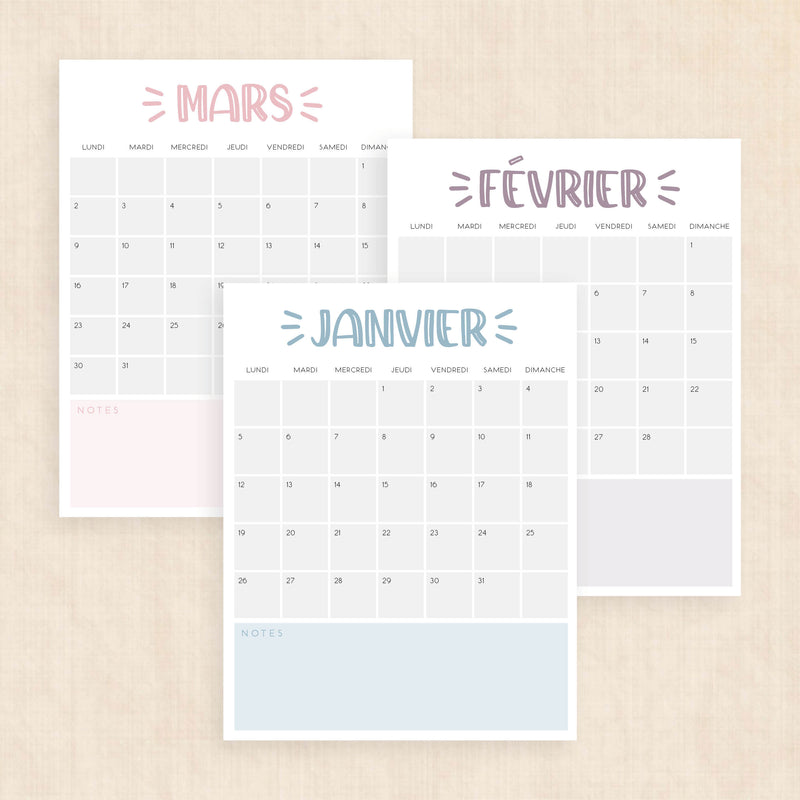 calendrier 2026 à imprimer