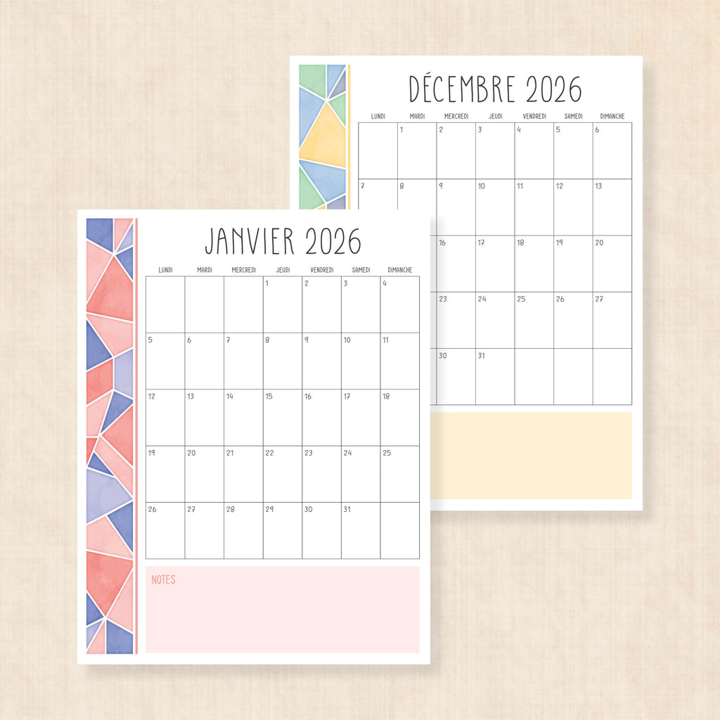 calendrier 2026 à imprimer