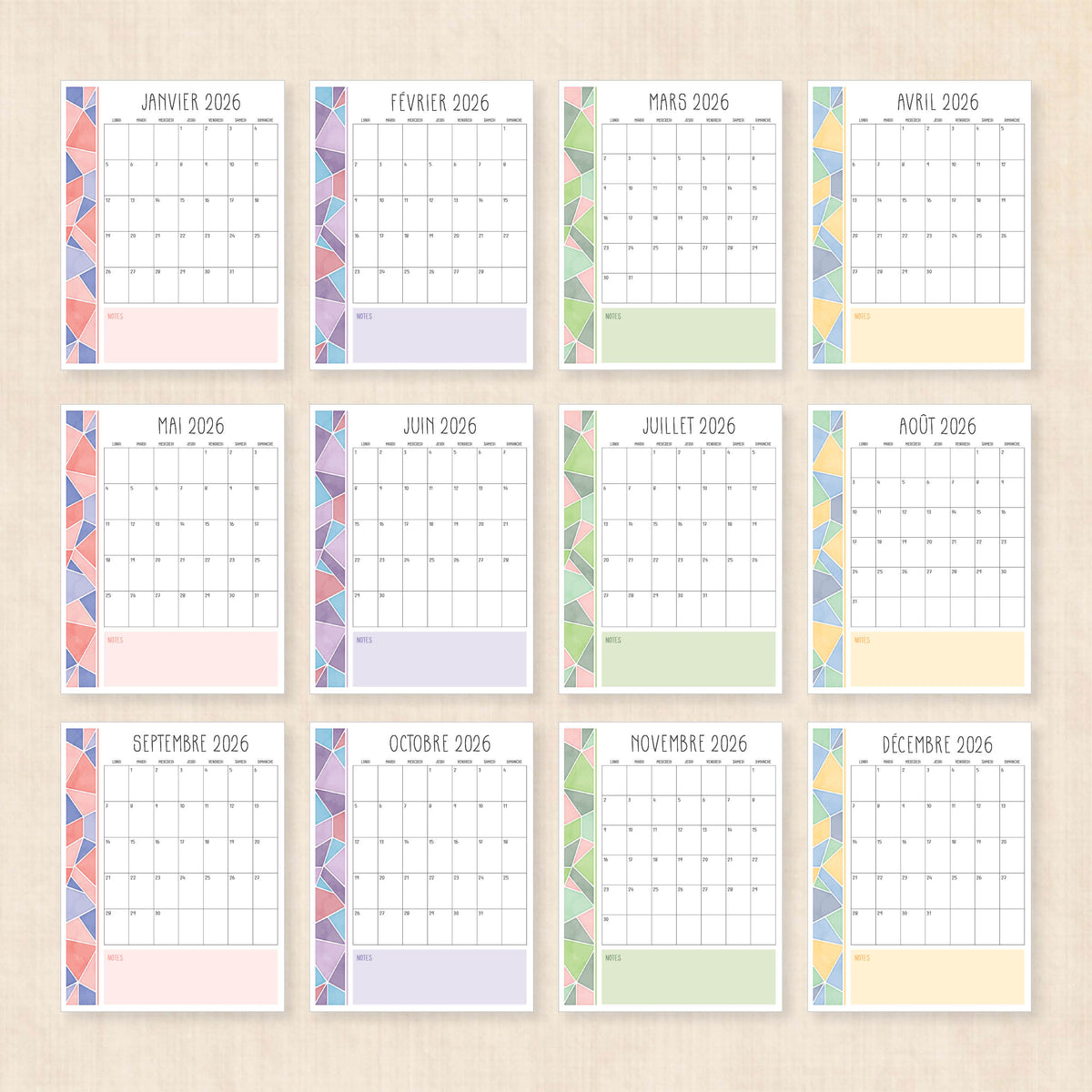 calendrier 2026 à imprimer