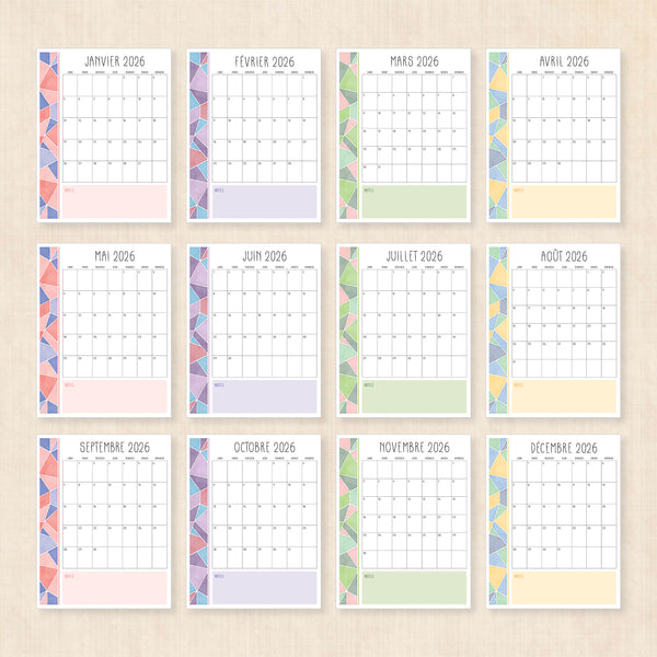 calendrier 2026 à imprimer