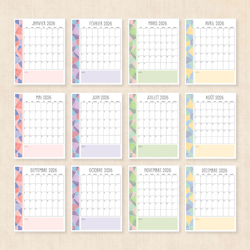 calendrier 2026 à imprimer