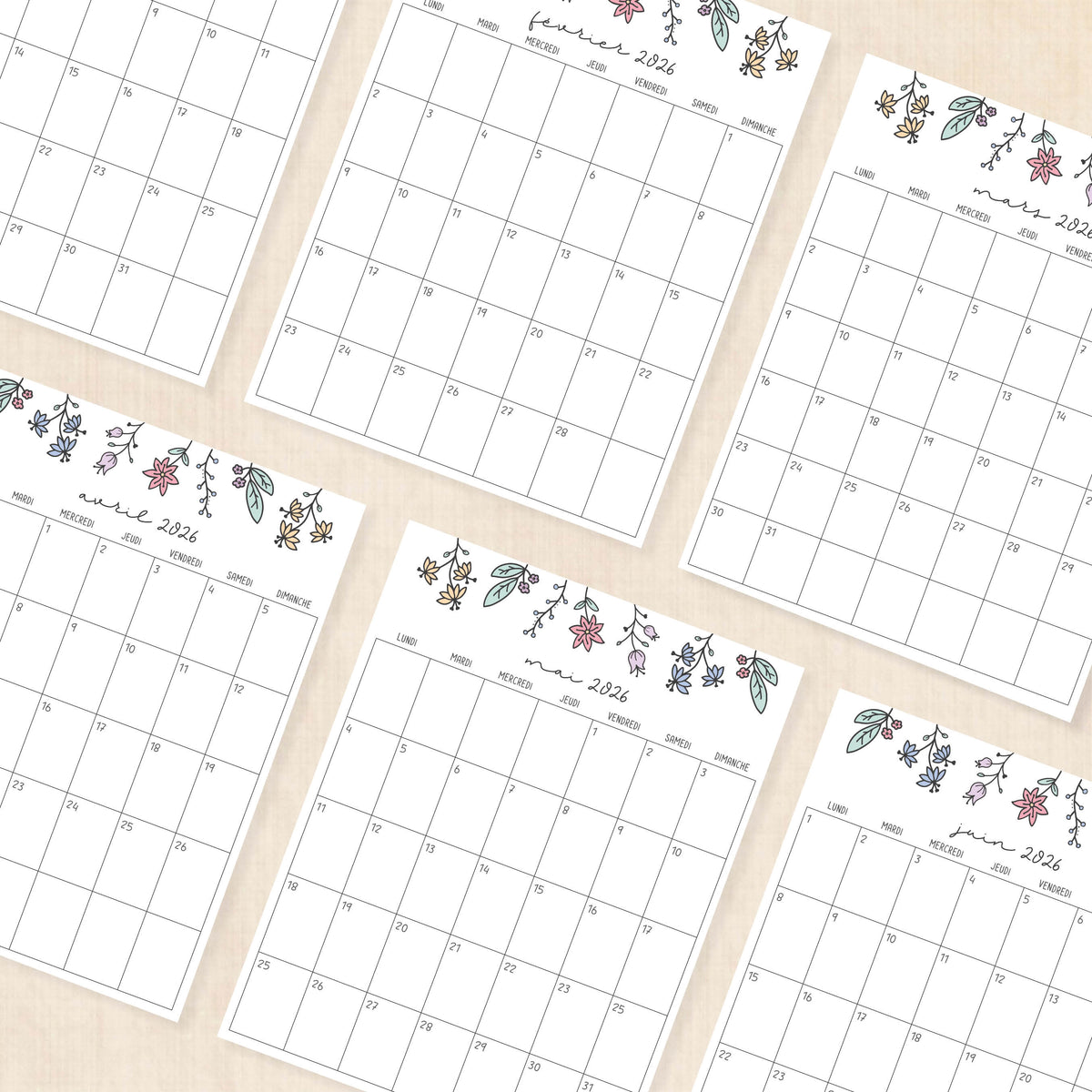 calendrier 2026 à imprimer