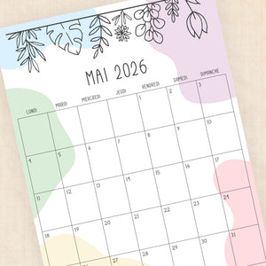 calendrier 2026 à imprimer