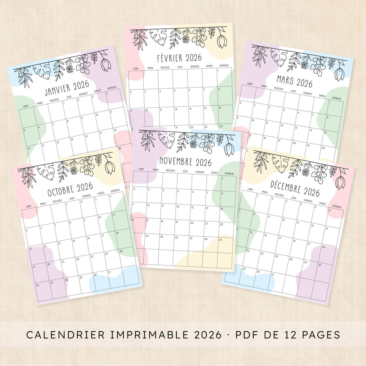 calendrier 2026 à imprimer