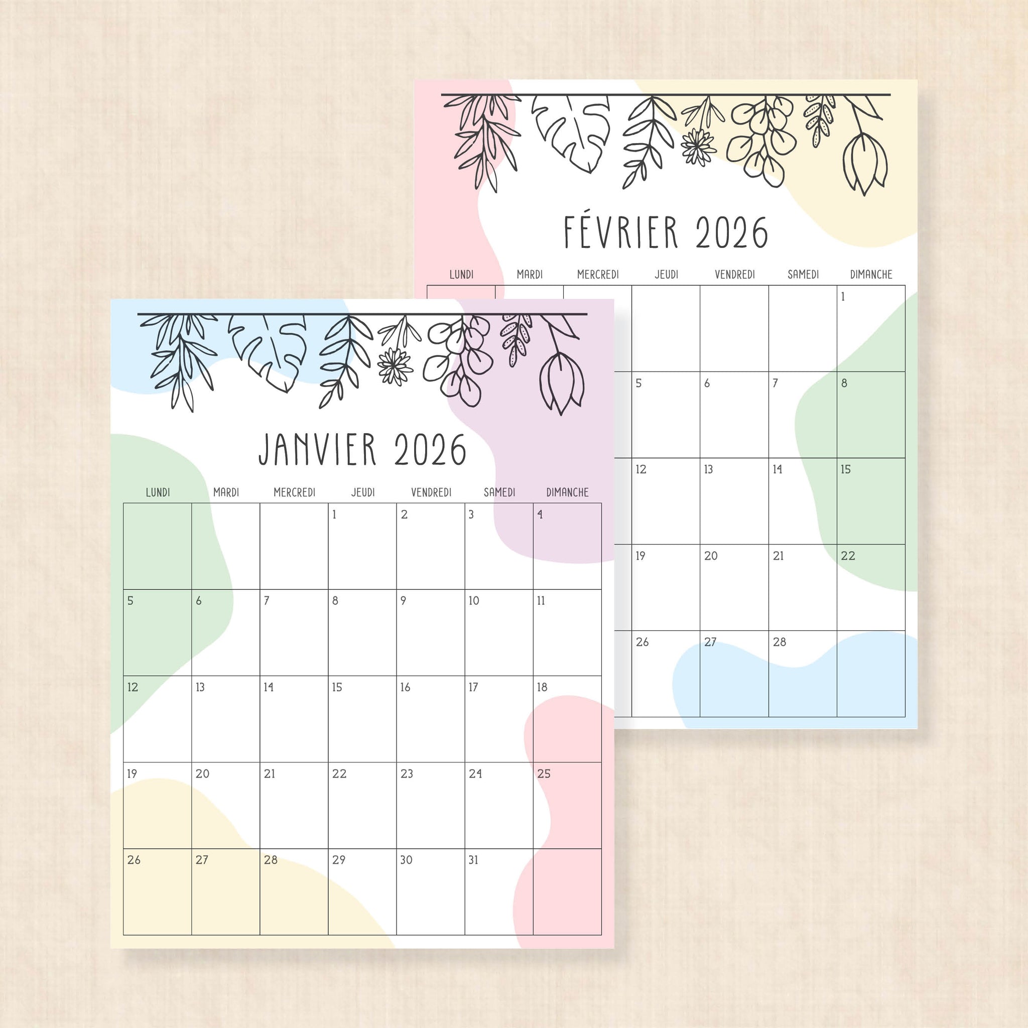 calendrier 2026 à imprimer