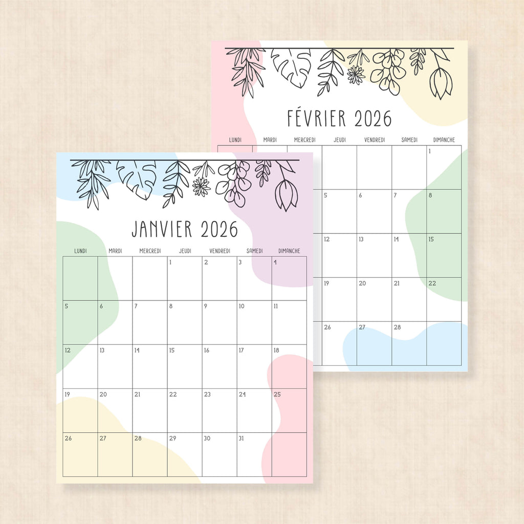 calendrier 2026 à imprimer